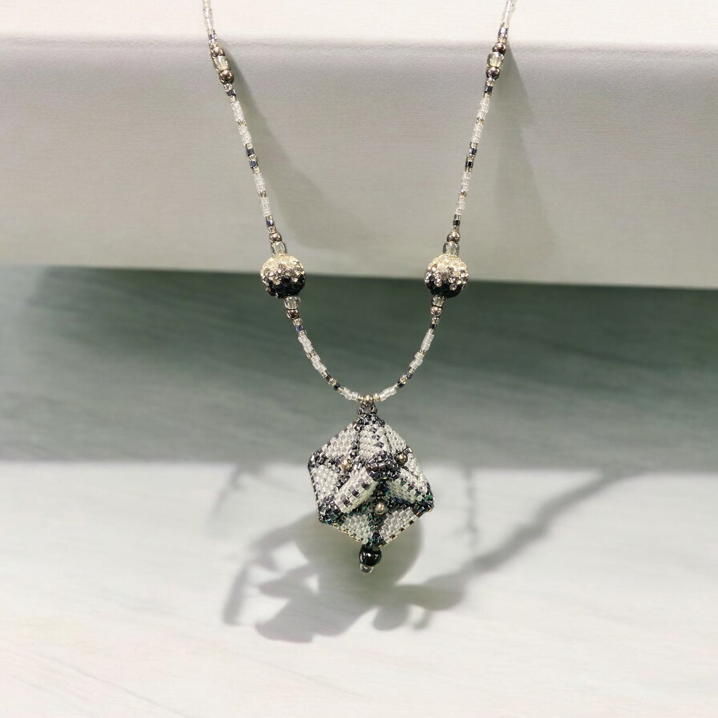 BeadHellion Beaded Cube Necklace