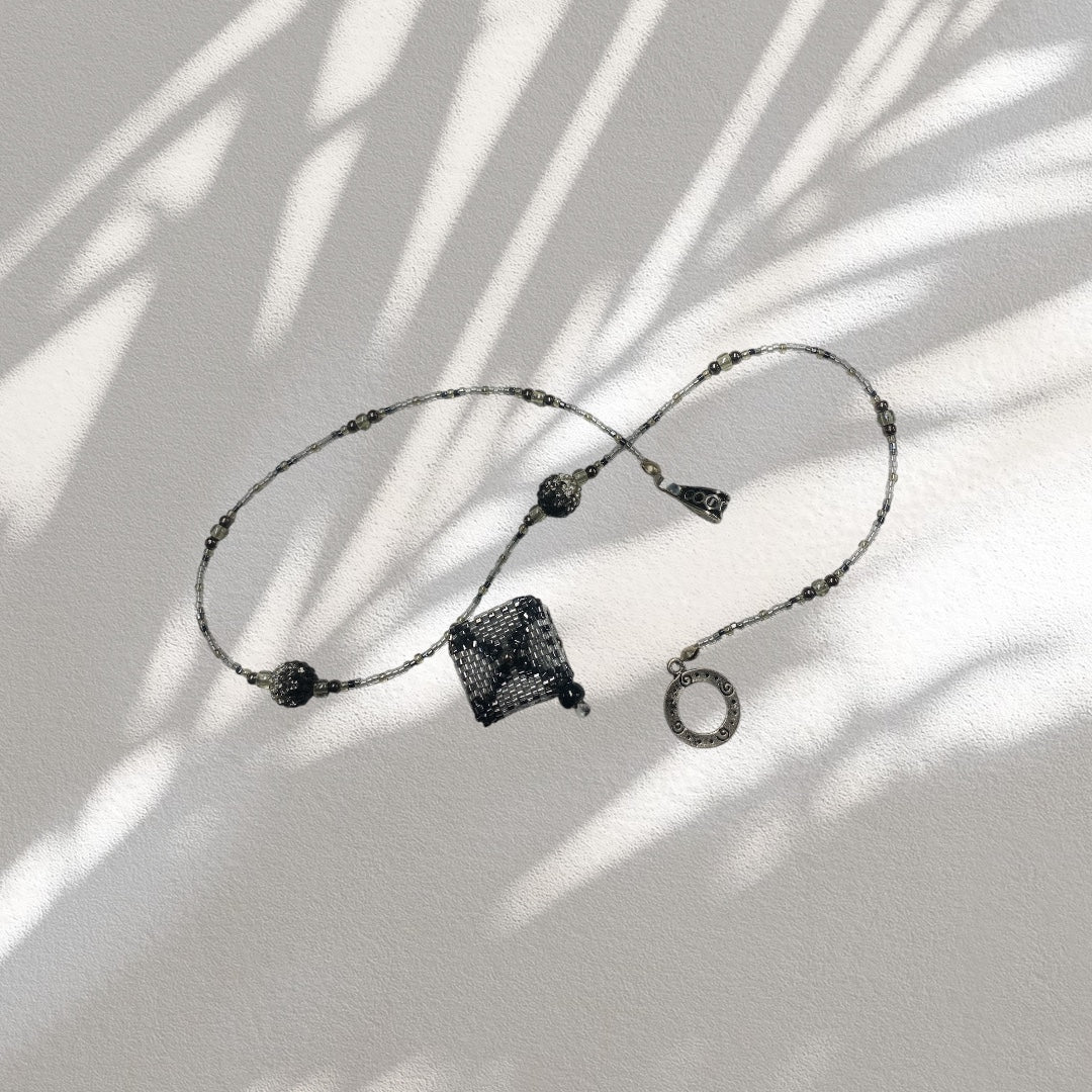 BeadHellion Beaded Cube Necklace
