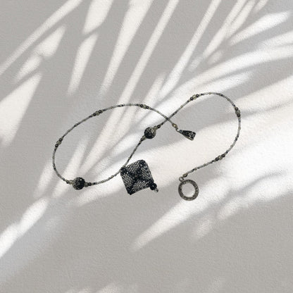 BeadHellion Beaded Cube Necklace