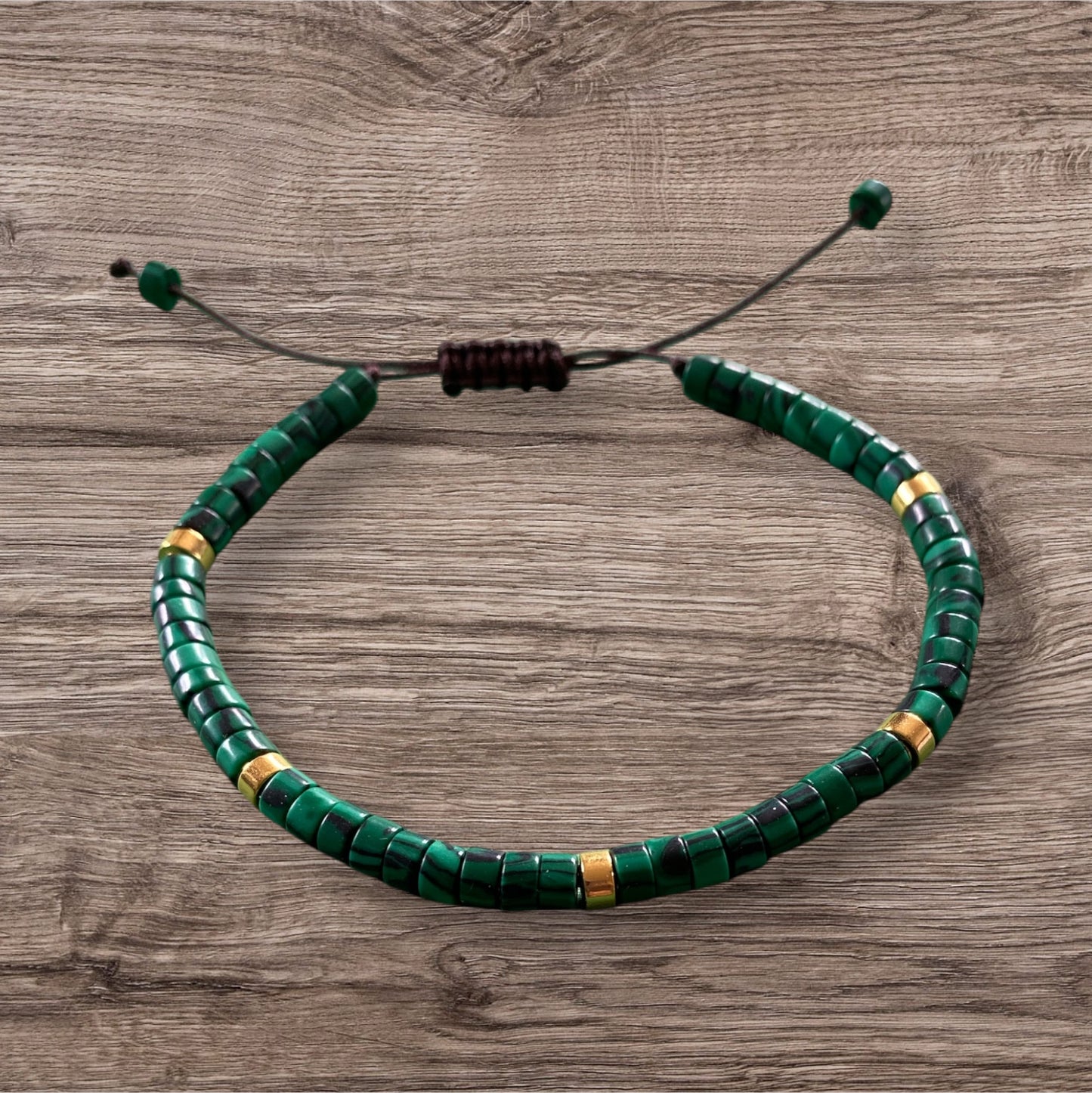 Malachite Bracelet with Slide Knot