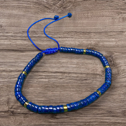 Lapis Bracelet with Slide Knot