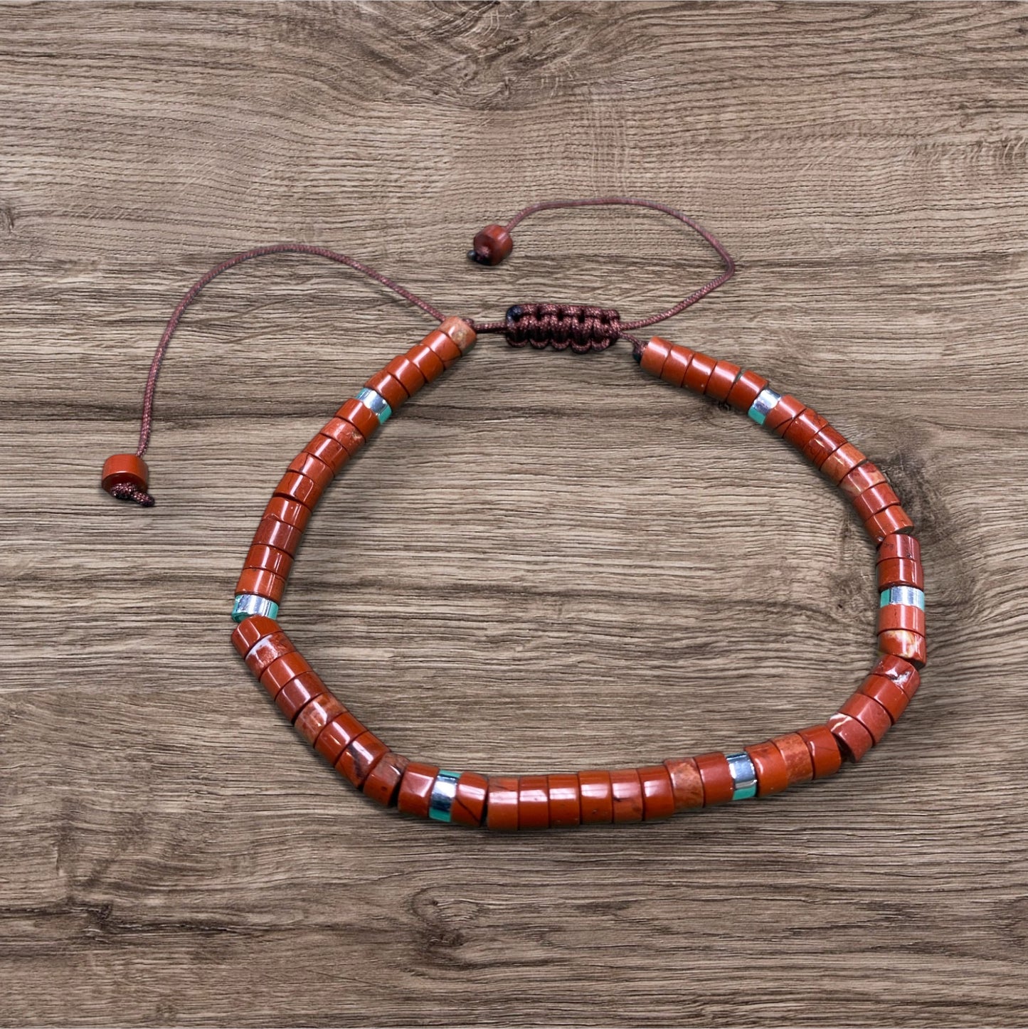 Red Jasper Bracelet with Slide Knot