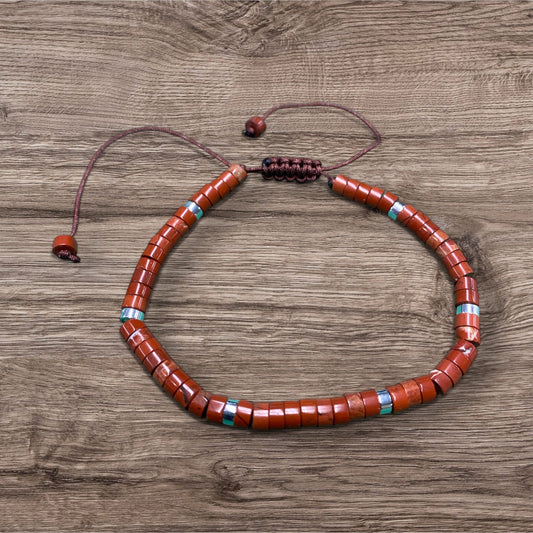 Red Jasper Bracelet with Slide Knot