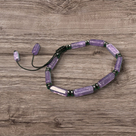 Amethyst Bracelet with Slide Knot